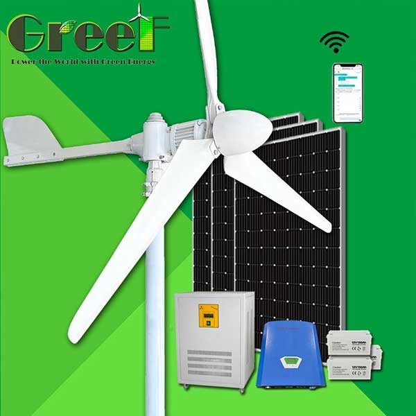 घर / खेत के लिए 1KW 2KW ऑन ग्रिड एनर्जी हॉरिजॉन्टल एक्सिस विंड टर्बाइन