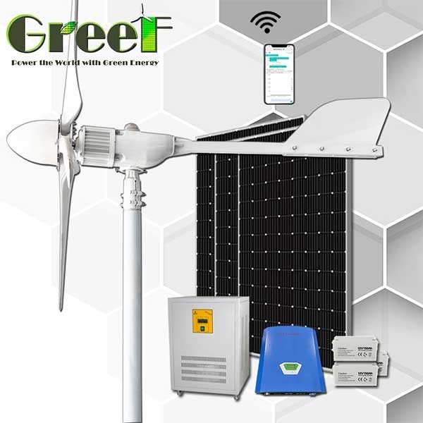 रूफटॉप के लिए 5KW 10KW नई ऊर्जा 3 चरण ग्रिड क्षैतिज पवन टर्बाइन बंधी