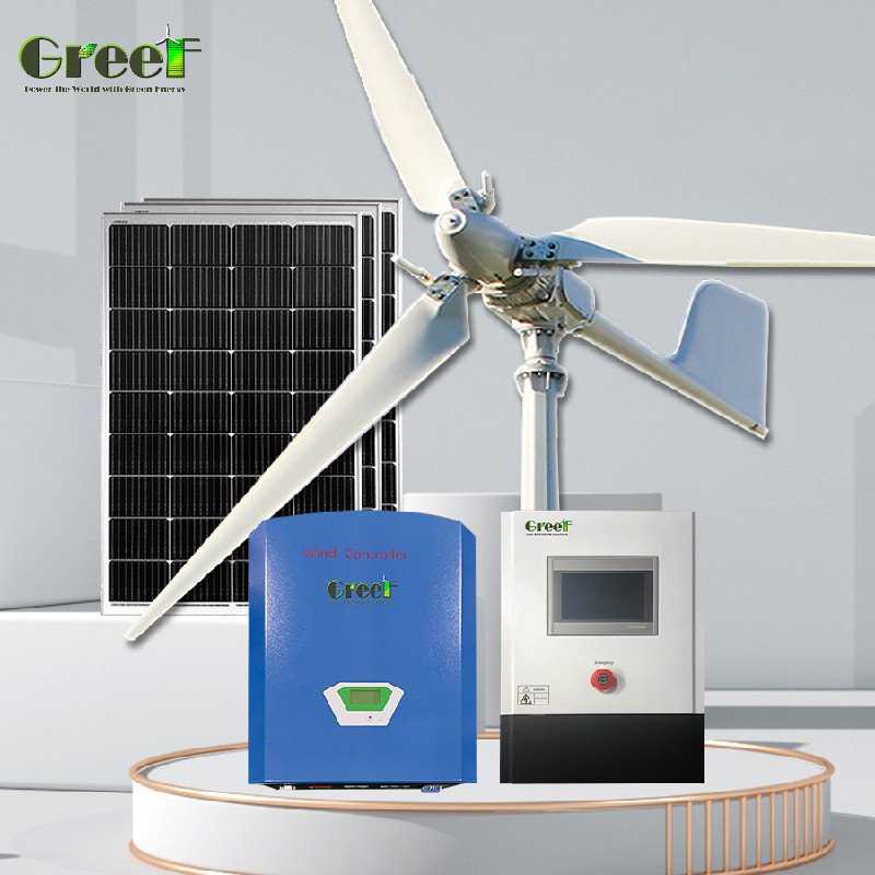 पर्यावरण के अनुकूल ऊर्जा प्रणाली के लिए घर LiFePO4 बैटरी के साथ SWT 5kw 10kw पिच नियंत्रण पवन टरबाइन