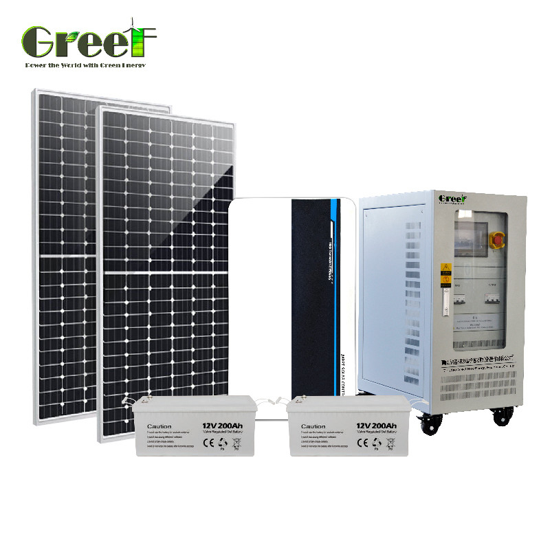 48-240V आउटपुट वोल्टेज 5kw ऑफ-ग्रिड सौर प्रणाली जेल बैटरी का उपयोग करना