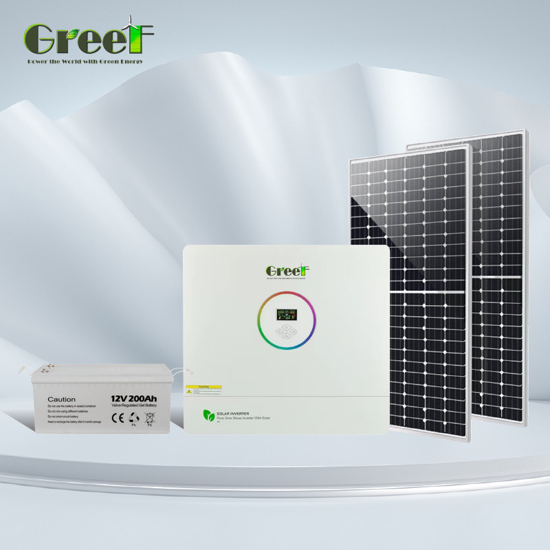 घर के उपयोग के लिए भंडारण बैटरी के साथ 5KW 10kw ऑन ग्रिड ऑफ ग्रिड सौर ऊर्जा प्रणाली