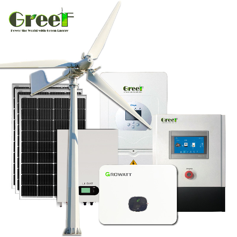 एलसीडी शुद्ध साइन वेव सौर और पवन हाइब्रिड पावर जनरेटर 110v और 220v आउटपुट वोल्टेज के साथ