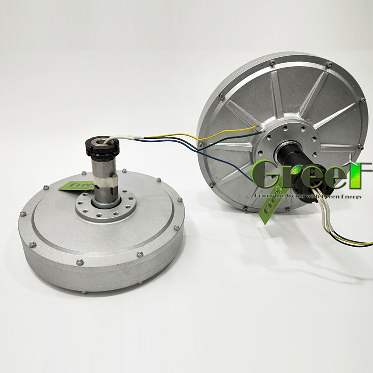 डिस्क कोरलेस ऊर्ध्वाधर स्थायी चुंबक जनरेटर कम rpm 500w-30kw