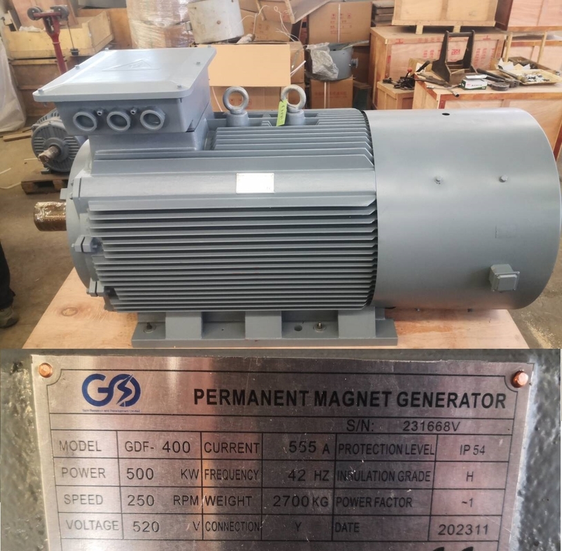 पवन टरबाइन के लिए 3 चरण 220V 380V लो स्पीड पीएम जनरेटर 50KW 200KW