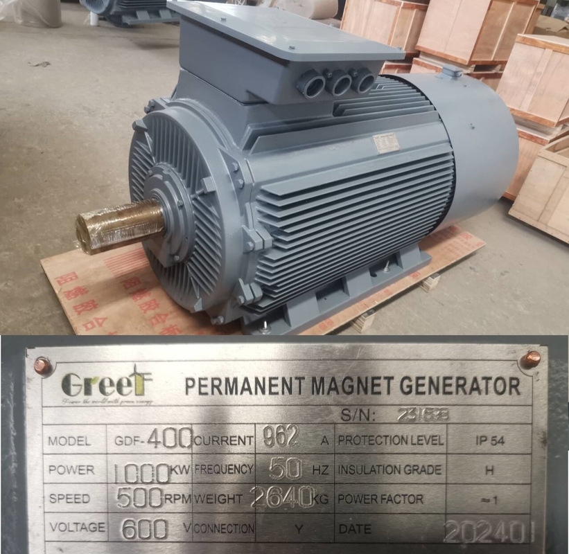 पवन टरबाइन के लिए 3 चरण 220V 380V लो स्पीड पीएम जनरेटर 50KW 200KW