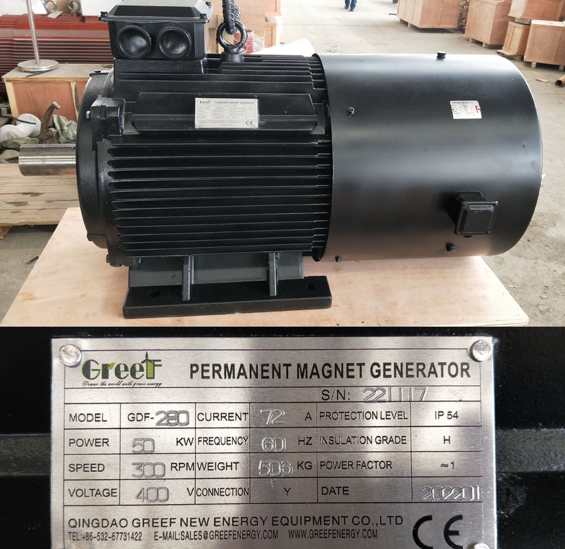 पवन टरबाइन के लिए 3 चरण 220V 380V लो स्पीड पीएम जनरेटर 50KW 200KW