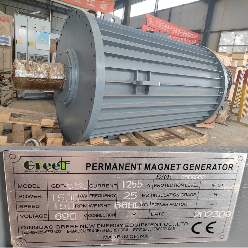 पवन टरबाइन के लिए 3 चरण 220V 380V लो स्पीड पीएम जनरेटर 50KW 200KW