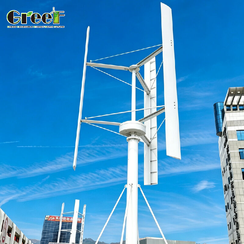 Aluminium Body Copper Wire NdFeB Generator Vertical Axis Wind Turbine with Rated Wind Speed 12 M/s and Rated Rotation Speed 130-260 RPM