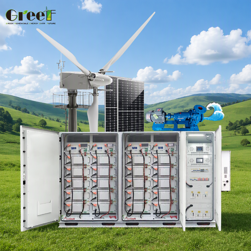 100-3000kW क्षमता हाइब्रिड सौर प्रणाली और LiFePO4 लिथियम बैटरी और IP65 सुरक्षा डिग्री के साथ पवन सौर हाइब्रिड प्रणाली