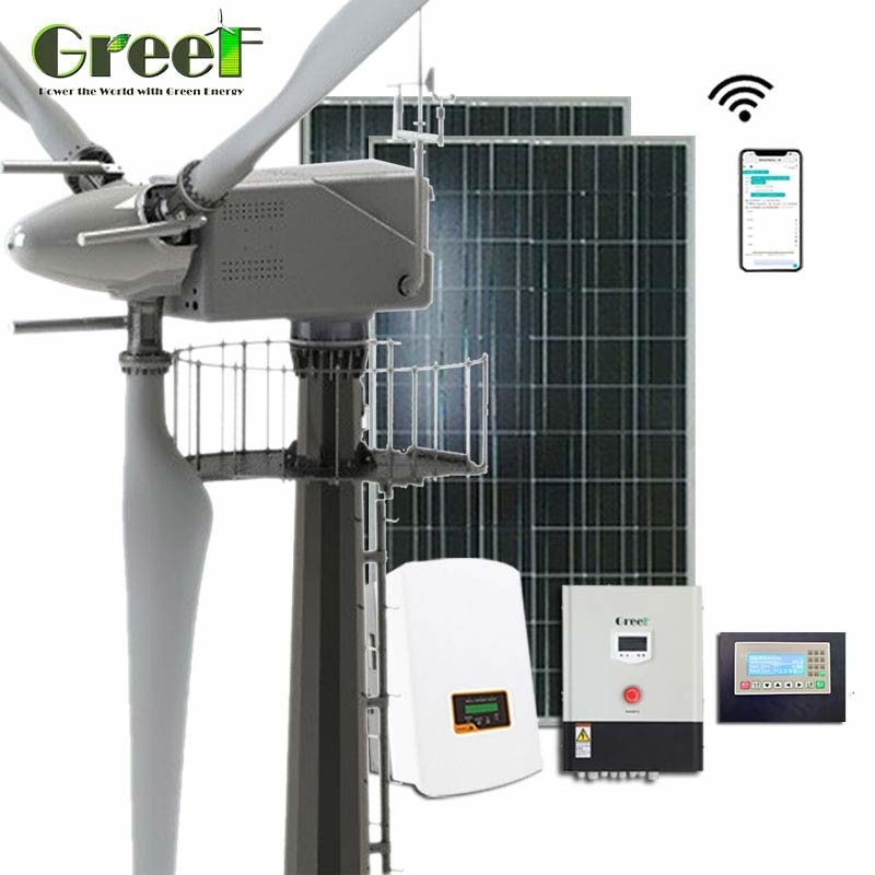 होम इलेक्ट्रिसिटी सिस्टम के लिए 30kw रूफटॉप ग्रिड टाई इन्वर्टर पिच कंट्रोल विंड टर्बाइन
